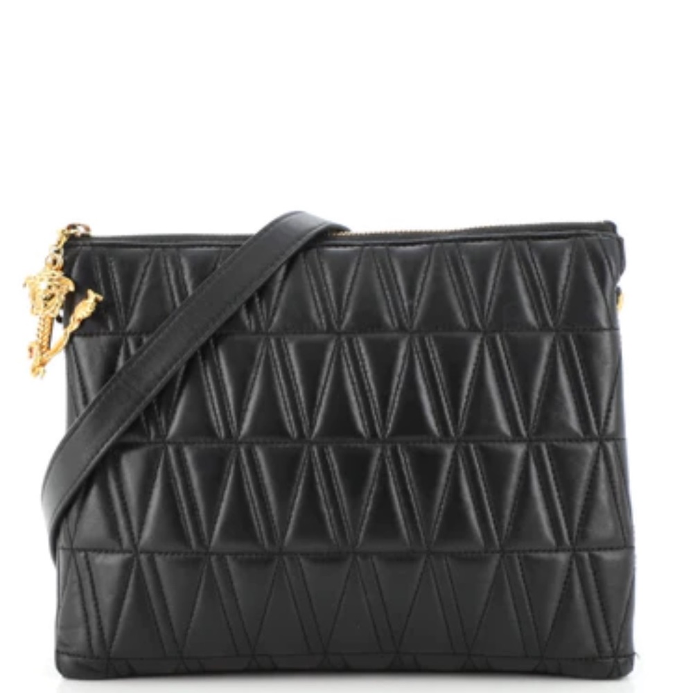 BRAND NEW‼️ Versace Virtus Zip Shoulder/Crossbody Quilted Leather Bag